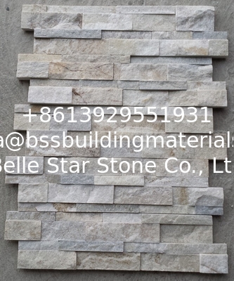 Ivory White Quartzite Stacked Stone,Cream White Culture Stone,Milk White Quartzite Stone Cladding,White LedgeStone Venee