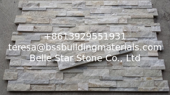 Ivory White Quartzite Stacked Stone,Cream White Culture Stone,Milk White Quartzite Stone Cladding,White LedgeStone Venee