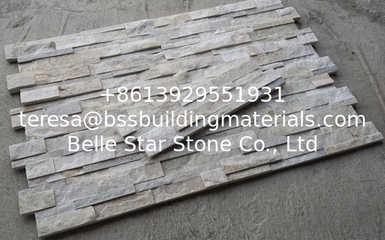 Ivory White Quartzite Stacked Stone,Cream White Culture Stone,Milk White Quartzite Stone Cladding,White LedgeStone Venee