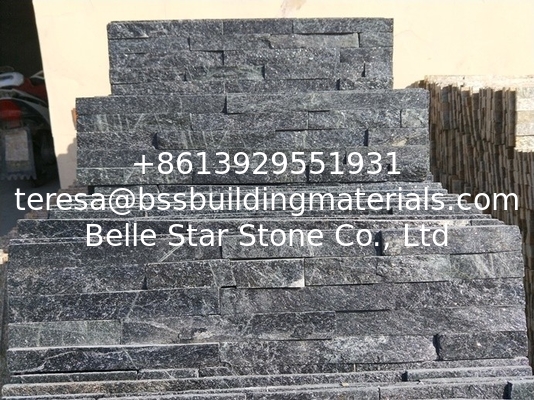 Black Quartzite Culture Stone,Split Face Stone Veneer,Quartzite Stone Cladding,Natural Stakced Stone