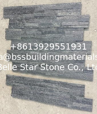 Black Quartzite Mini Stacked Stone,Split Face Quartzite Stone Cladding,Quartzite Zclad Stone Veneer,Stacked Stone