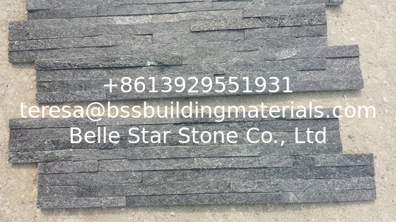 Black Quartzite Mini Stacked Stone,Split Face Quartzite Stone Cladding,Quartzite Zclad Stone Veneer,Stacked Stone