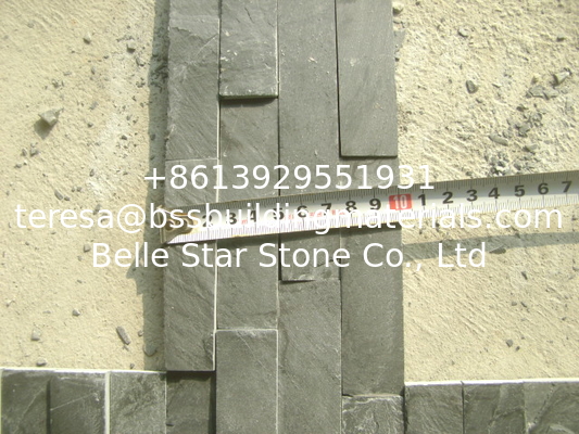 Split Face Slate Stacked Stone,Riven Black Slate Stone Cladding,Thin Stone Veneer,Black Slate Zclad Stone Panels