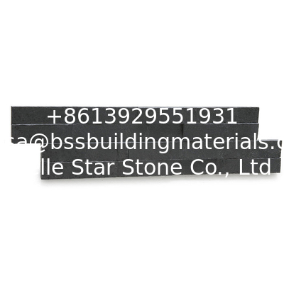 Split Face Slate Stacked Stone,Riven Black Slate Stone Cladding,Thin Stone Veneer,Black Slate Zclad Stone Panels