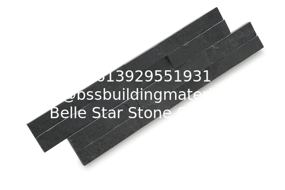 Split Face Slate Stacked Stone,Riven Black Slate Stone Cladding,Thin Stone Veneer,Black Slate Zclad Stone Panels