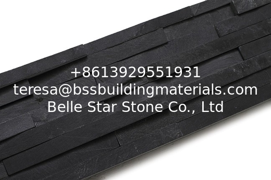 Black Slate Mini Stacked Stone,Split Face Slate Stone Veneer,Sclad Brick Slim Black Slate Stone Cladding,Culture Stone