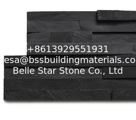 Black Slate Mini Stacked Stone,Split Face Slate Stone Veneer,Sclad Brick Slim Black Slate Stone Cladding,Culture Stone