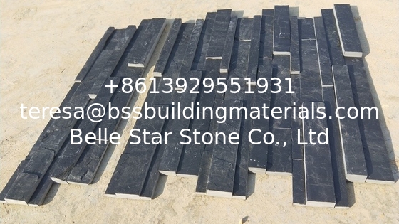 Black Slate 3D Stone Wall Panels,Charcoal Slate Stacked Stone,Slate Zclad Stone Cladding,Split Face Stone Veneer