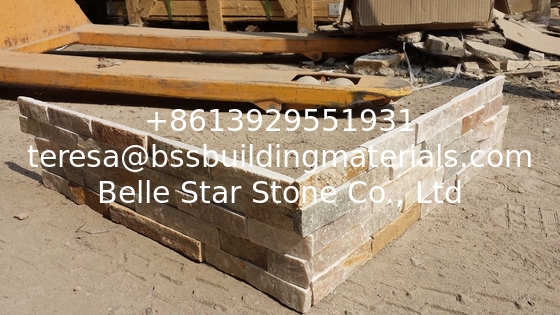 Oyster Zclad Stacked Stone,Split Face Quartzite Thin Stone Veneer,Desert Gold Quartzite Ledgestone,Culture Stone