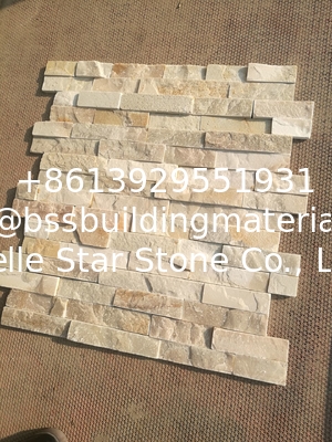 Oyster Zclad Stacked Stone,Split Face Quartzite Thin Stone Veneer,Desert Gold Quartzite Ledgestone,Culture Stone