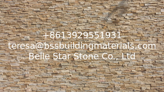 Oyster Sclad Ledgestone,Split Face Quartzite Stone Cladding,White Gold Culture Stone,Desert Gold Stacked Stone