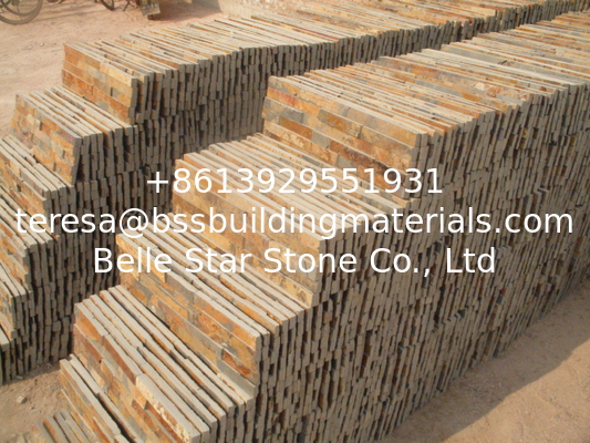 China Multicolor Split Face Slate Stone Cladding,Rusty Slate Zclad Stacked Stone,Slate Ledgestone,Culture Stone