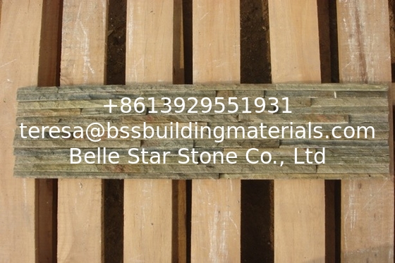 Tan Slate Mini Stacked Stone,Brown Slate Waterfall Shape Culture Stone,Sienna Slim Stone Veneer,Olive Stone Cladding