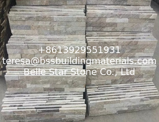 Wood Grain Quartzite Stone Veneer,Quartzite Stacked Stone,Real Stone Cladding,Shinning Culture Stone,Stone Panels