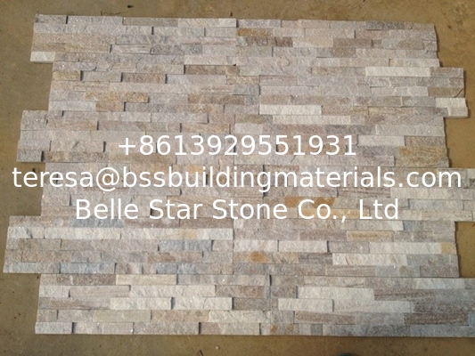 Wood Grain Quartzite Stone Veneer,Quartzite Stacked Stone,Real Stone Cladding,Shinning Culture Stone,Stone Panels