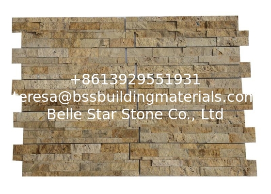 China Travertine Ledger Panels,Yellow Zclad Stacked Stone,Travertine Culture Stone,Marble Stone Cladding,Real Stone