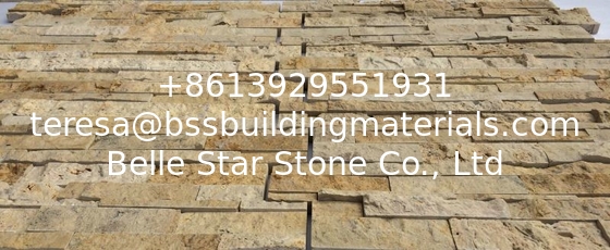 China Travertine Ledger Panels,Yellow Zclad Stacked Stone,Travertine Culture Stone,Marble Stone Cladding,Real Stone