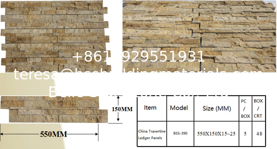 China Travertine Ledger Panels,Yellow Zclad Stacked Stone,Travertine Culture Stone,Marble Stone Cladding,Real Stone
