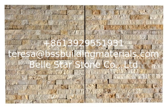 Yellow Travertine Ledgestone,China Travertine Culture Stone,Yellow Limestone Stone Panels,Marble Stacked Stone