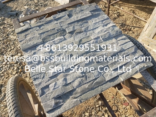 Grey Split Face Stone Cladding,Riven Slate Stacked Stone,Grey Slate Culture Stone,Real Stone Veneer,Stone Ledger Panels