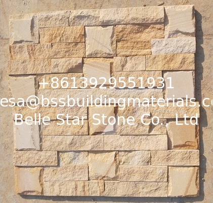 Yellow Sandstone Culture Stone,China Sandstone Ledger Panels,Real Stone Cladding,Sandstone Veneer,Yellow Stone Panels