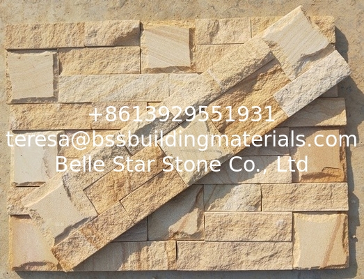 Yellow Sandstone Culture Stone,China Sandstone Ledger Panels,Real Stone Cladding,Sandstone Veneer,Yellow Stone Panels