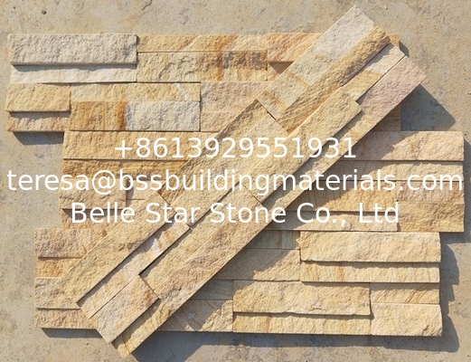 Yellow Sandstone Ledger Panels,China Sandstone Veneer,Yellow Stacked Stone,Real Stone Cladding,Culture Stone