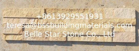 Yellow Sandstone Ledger Panels,China Sandstone Veneer,Yellow Stacked Stone,Real Stone Cladding,Culture Stone