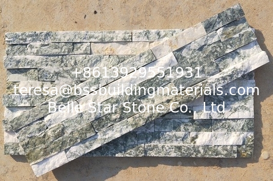 China Marble Ledgestone,Lotus Green Culture Stone,Natural Marble Stacked Stone,Green Stone Cladding,Stone Veneer