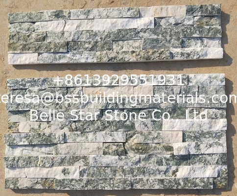 China Marble Ledgestone,Lotus Green Culture Stone,Natural Marble Stacked Stone,Green Stone Cladding,Stone Veneer