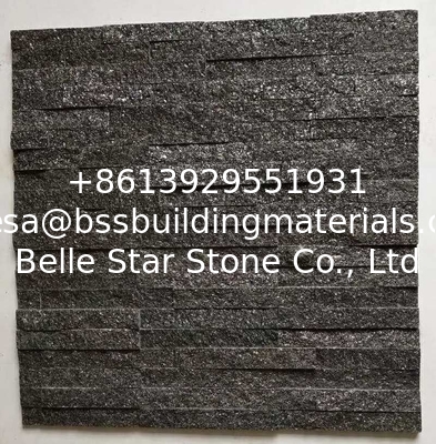 China Black Galaxy Granite Zclad Stacked Stone,Granite Culture Stone,Black Galaxy Stone Cladding,Thin Stone Veneer