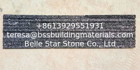 China Black Galaxy Mini Stacked Stone,Black Galaxy Granite Waterfall Shape Ledgestone,Real Stone Veneer,Stone Wall Panel