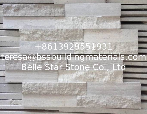 White Wooden Marble Stacked Stone,China Serpeggiante Marble Culture Stone,Chenille White Stone Cladding,Zclad Panel