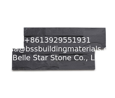 Chinese Black Slate Sclad Stone Panels,Split Face Slate Stone Cladding,Thin Stone Veneer,Riven Slate Stacked Stone