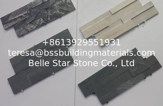 Chinese Black Slate Sclad Stone Panels,Split Face Slate Stone Cladding,Thin Stone Veneer,Riven Slate Stacked Stone