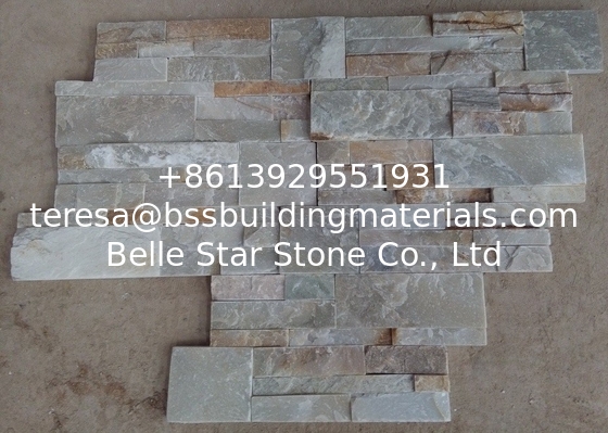 Oyster Quartzite Sclad Stone Panels,Split Face Stacked Stone,White Gold Culture Stone,Desert Gold Ledgestone,Stone Panel