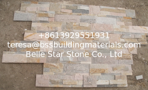 Oyster Quartzite Sclad Stone Panels,Split Face Stacked Stone,White Gold Culture Stone,Desert Gold Ledgestone,Stone Panel
