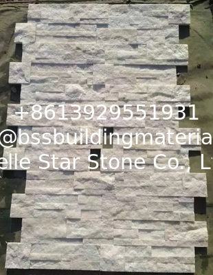 Snow White Quartzite Sclad Stone Panels,Super White Stacked Stone,White 18x35cm Stone Veneer,Real Stone Cladding