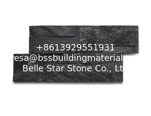 Black Quartzite Sclad Stone Veneer,Black Thin Stone Veneer,Quartzite Culture Stone,18x35cm Stone Panel,Natural Ledgeston