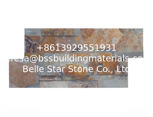 China Multicolor Slate Sclad Stone Panels,Rusty Riven Slate Stacked Stone,Split Face Slate Stone Cladding,Stone Veneer