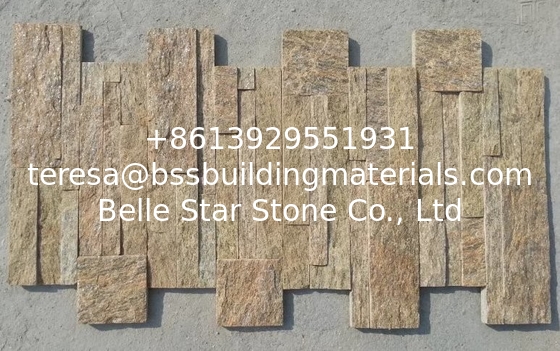 Yellow Granite Sclad Ledger Panels,Sesame Yellow Stacked Stone,Tiger Skin Yellow Stone Veneer,Granite Culture Stone