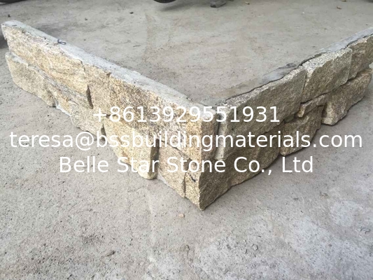 Yellow Granite Stacked Stone,Zclad Stone Panels,Natural Granite Culture Stone,Strong Ledgestone,Stone Cladding