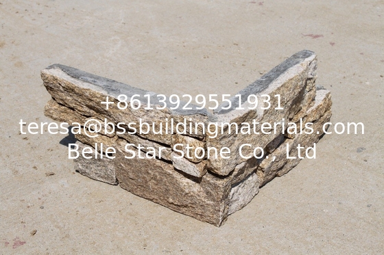 Yellow Granite Stacked Stone,Zclad Stone Panels,Natural Granite Culture Stone,Strong Ledgestone,Stone Cladding