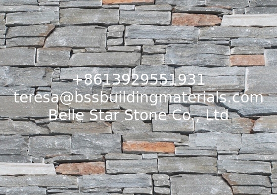 Grey Slate Zclad Stacked Stone,Natural Stone Cladding,Grey Culture Stone Backed Cement,Outdoor Landscaping Stone Panels