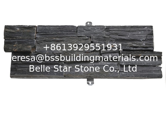 Charcoal Slate Cemented Stone Cladding,Carbon Black Zclad Stacked Stone,Black Slate Culture Stone,Natural Stone Panels