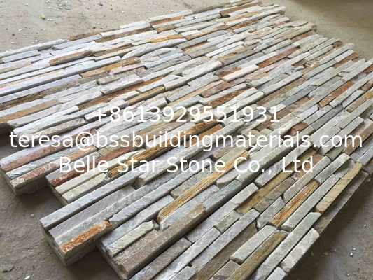 Oyster Quartzite Slim Cemented Stacked Stone,Zclad Stone Panel,Natural Stone Cladding,Desert Gold Culture Stone Veneer