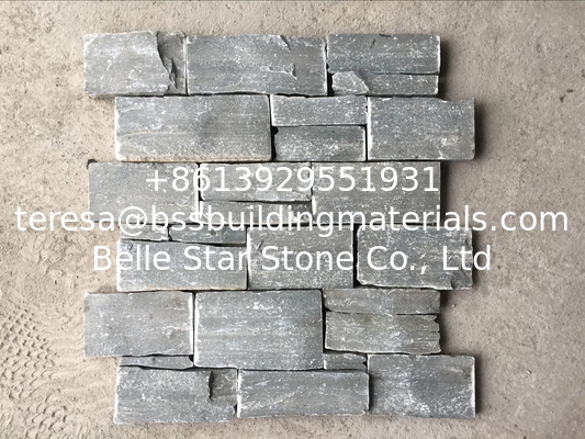 Grey Slate Zclad Stacked Stone Backed Steel Wire,Riven Slate Stone Cladding,Outdoor Stone Wall Panels,Natural Stone Vene