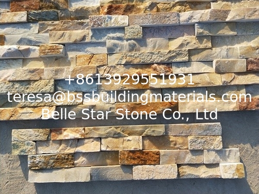 Yellow Quartzite Culture Stone,Beige Ledgestone,Desert Gold Quartzite Zclad Stacked Stone,Natural Stone Cladding