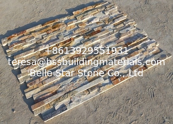 Yellow Quartzite Culture Stone,Beige Ledgestone,Desert Gold Quartzite Zclad Stacked Stone,Natural Stone Cladding