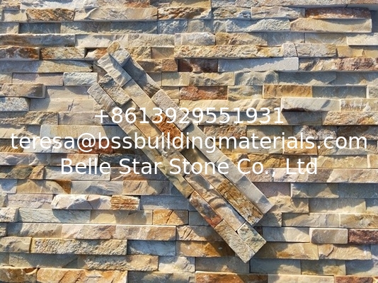 Yellow Quartzite Culture Stone,Beige Ledgestone,Desert Gold Quartzite Zclad Stacked Stone,Natural Stone Cladding